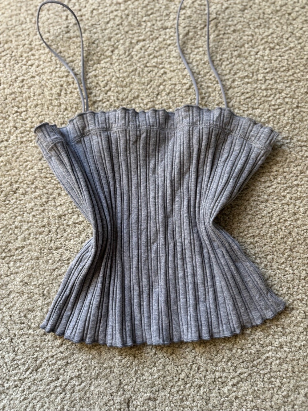 Fashion Nova Ribbed Knit Cami - Gray y2k tee